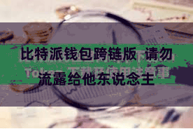 比特派钱包跨链版  请勿流露给他东说念主