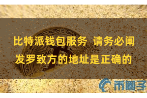 比特派钱包服务  请务必阐发罗致方的地址是正确的