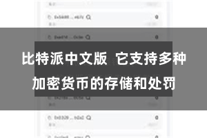 比特派中文版  它支持多种加密货币的存储和处罚