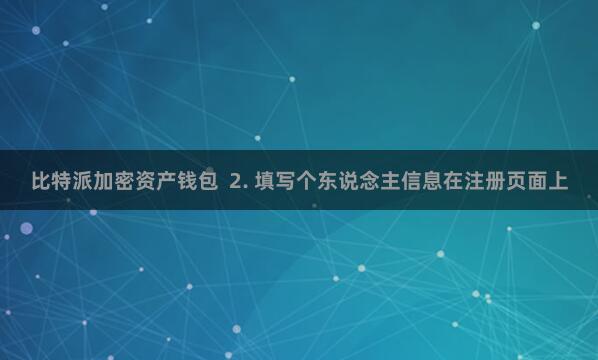 比特派加密资产钱包  2. 填写个东说念主信息在注册页面上