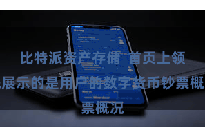 比特派资产存储  首页上领先展示的是用户的数字货币钞票概况